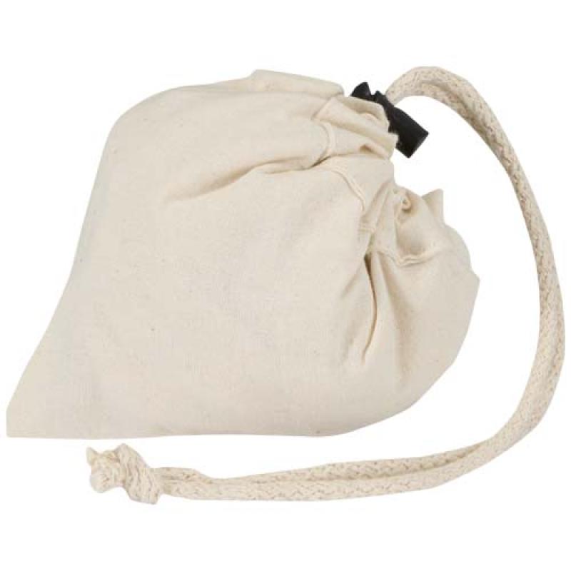 Bolsa de tela de algodón reciclada GRS «Madras Blend», 140 g/m², plegable, 7 l