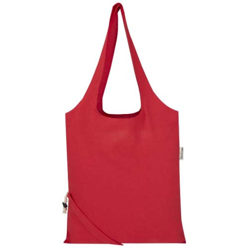 Bolsa de tela de algodón reciclada GRS «Madras Blend», 140 g/m², plegable, 7 l