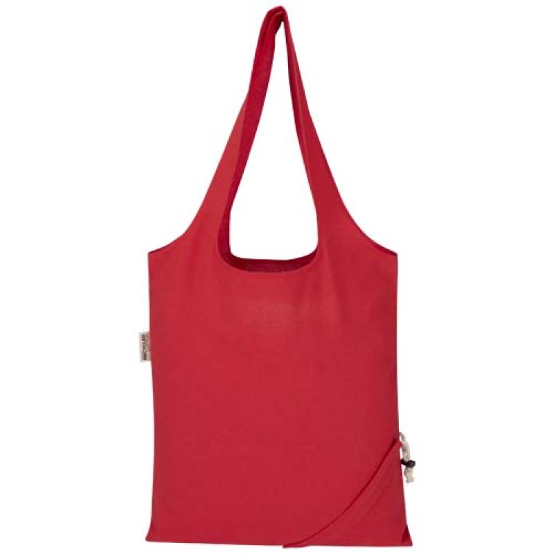 Bolsa de tela de algodón reciclada GRS «Madras Blend», 140 g/m², plegable, 7 l