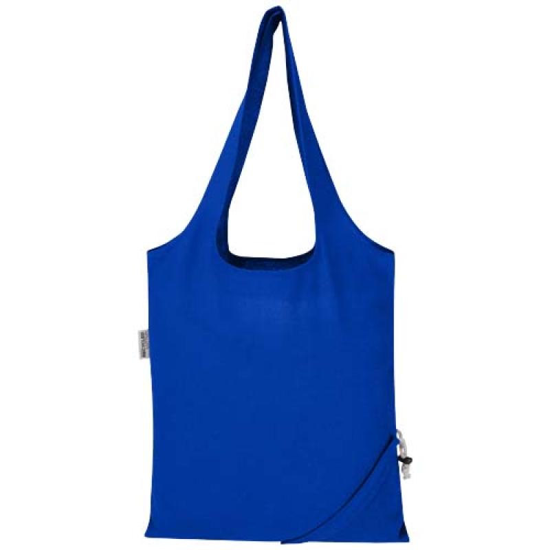 Bolsa de tela de algodón reciclada GRS «Madras Blend», 140 g/m², plegable, 7 l