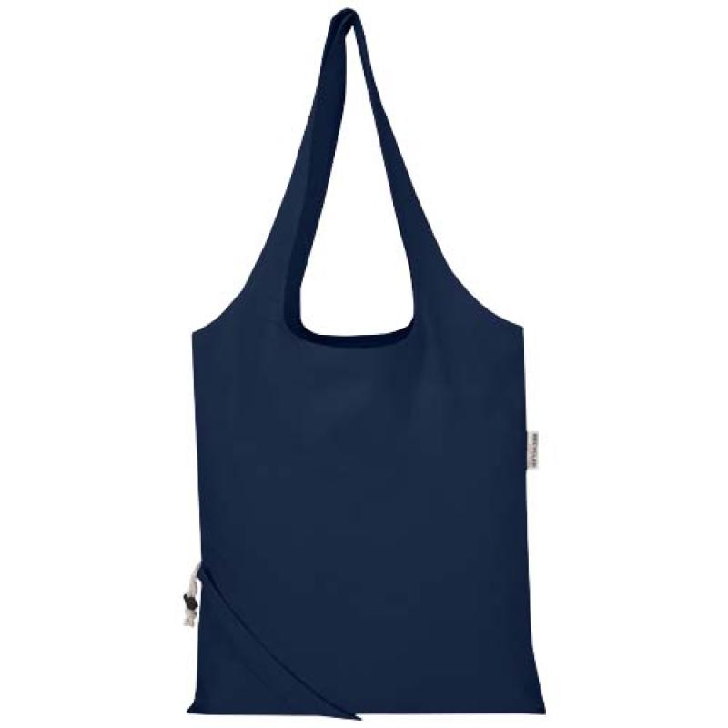 Bolsa de tela de algodón reciclada GRS «Madras Blend», 140 g/m², plegable, 7 l