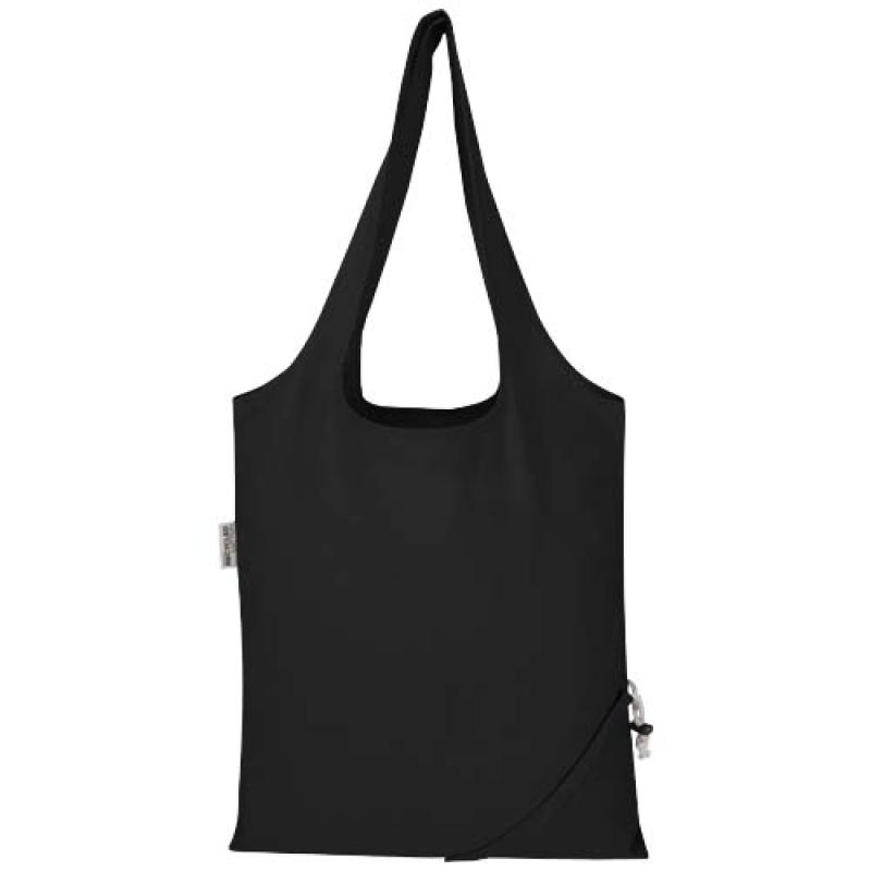 Bolsa de tela de algodón reciclada GRS «Madras Blend», 140 g/m², plegable, 7 l