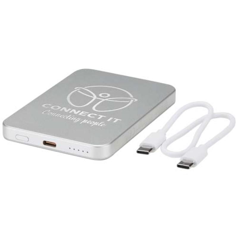 Batería externa magnética Avis de 5000 mAh fabricada con aluminio reciclado RCS