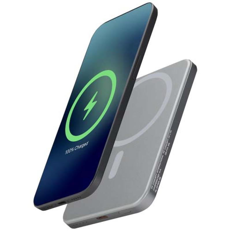 Batería externa magnética Avis de 5000 mAh fabricada con aluminio reciclado RCS