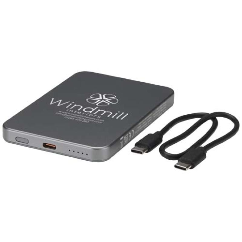 Batería externa magnética Avis de 5000 mAh fabricada con aluminio reciclado RCS