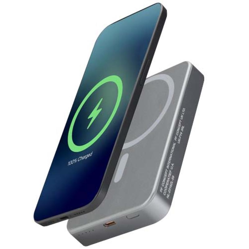 Batería externa magnética Avis de 10 000 mAh fabricada con aluminio reciclado RCS