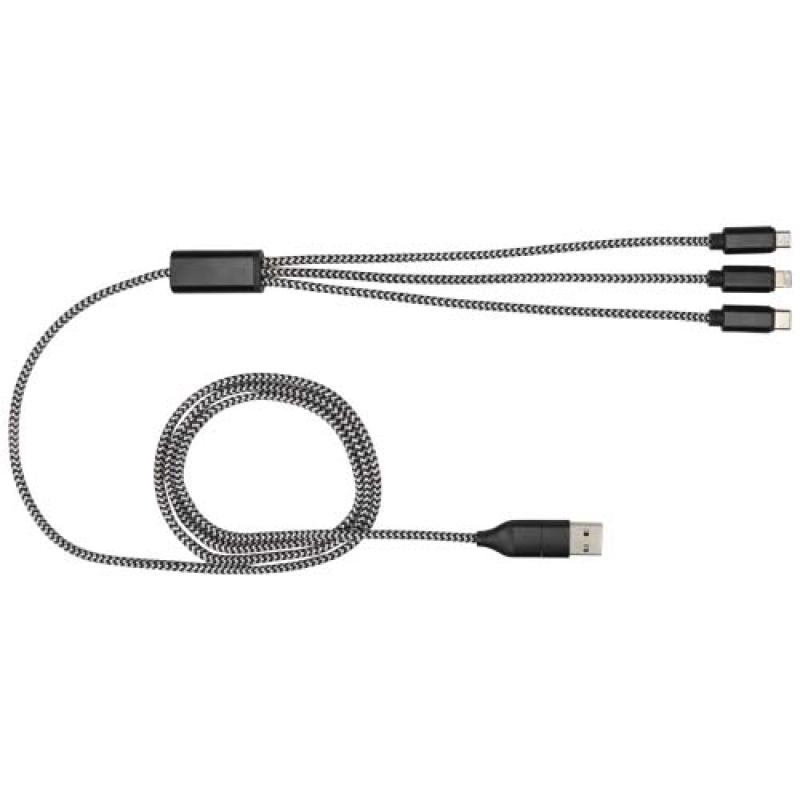 Cable de carga 5 en 1 de aluminio reciclado y RPET de Alphecca