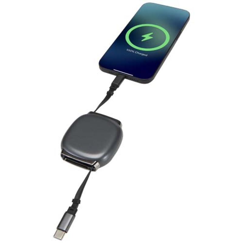Cable retráctil Alphard de 100 W para CarPlay, de plástico reciclado, con 5 en 1 y carga PD
