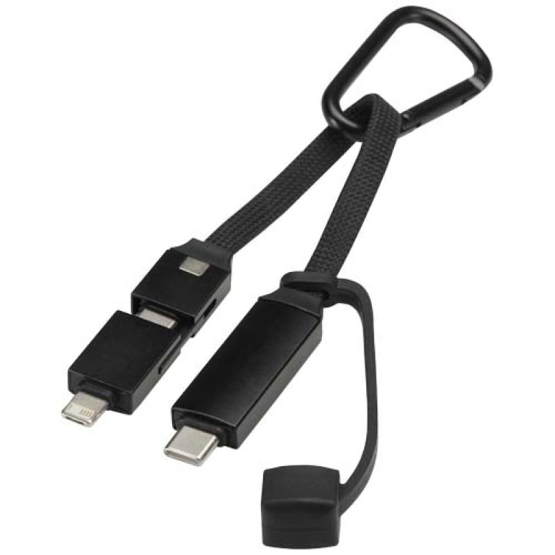 Cable de carga Algieba de 65 W, 5 en 1, de aluminio reciclado con mosquetón