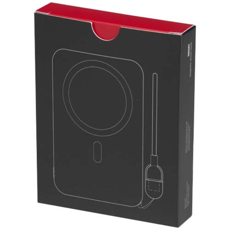 Batería externa magnética SMART de 5000 mAh fabricada con plástico reciclado y con cordón