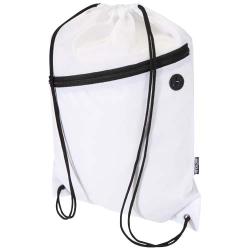 Bolsa con cordón Oriole de RPET con bolsillo frontal con cremallera, 5 l