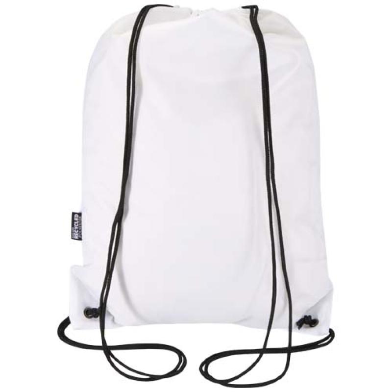 Bolsa con cordón Oriole de RPET con bolsillo frontal con cremallera, 5 l