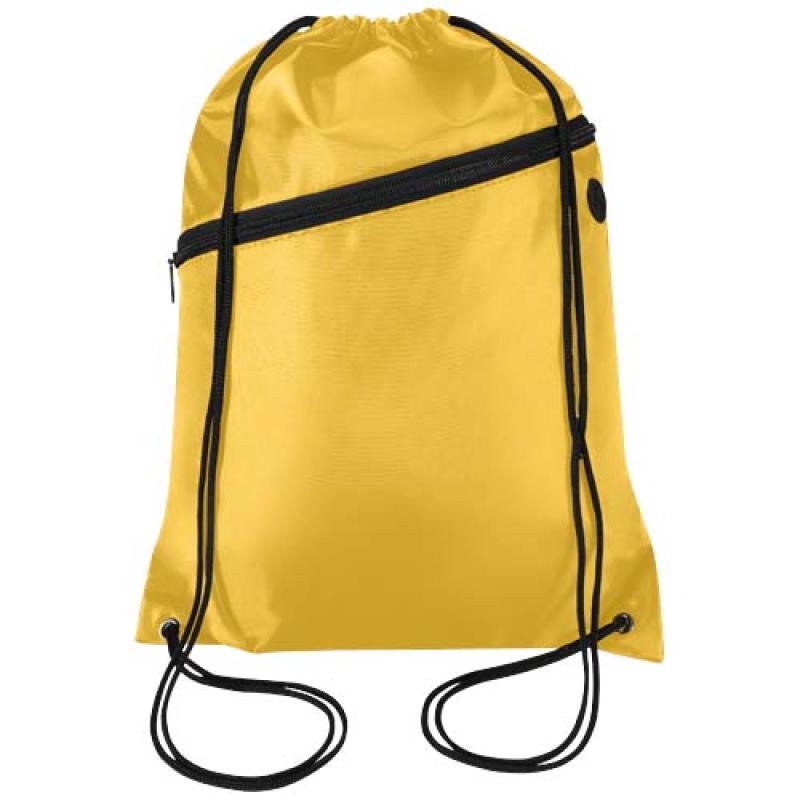 Bolsa con cordón Oriole de RPET con bolsillo frontal con cremallera, 5 l