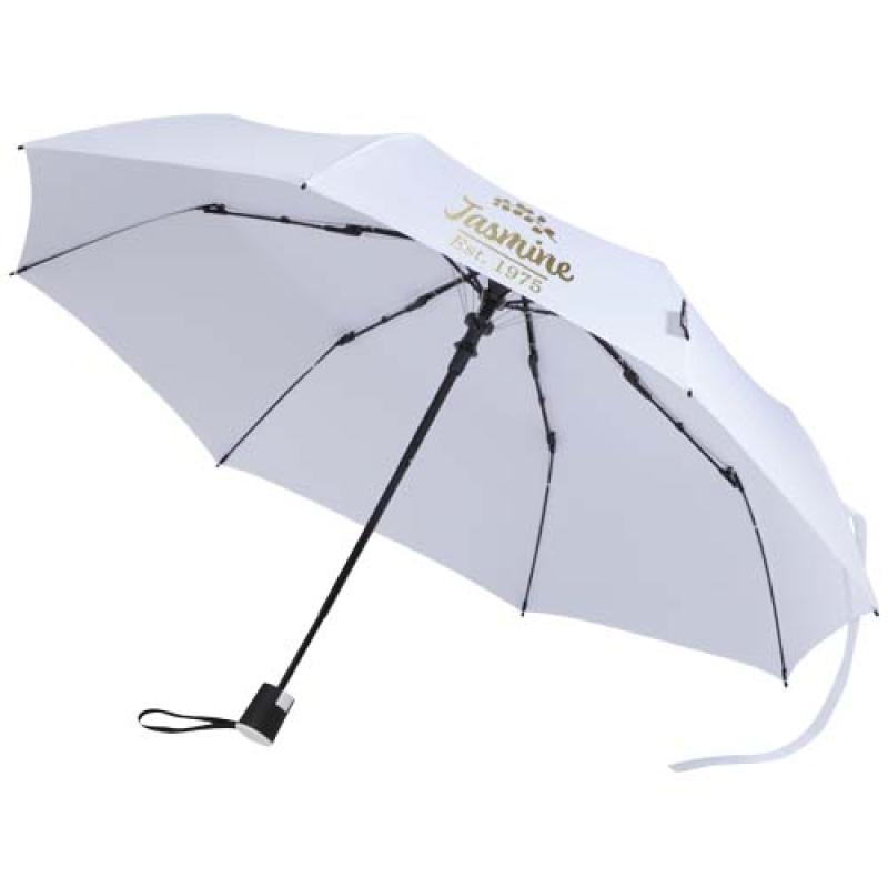 Paraguas Agnes de 53 cm, plegable y con apertura automática, fabricado en RPET