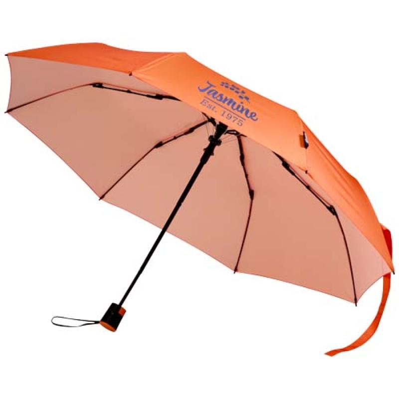 Paraguas Agnes de 53 cm, plegable y con apertura automática, fabricado en RPET