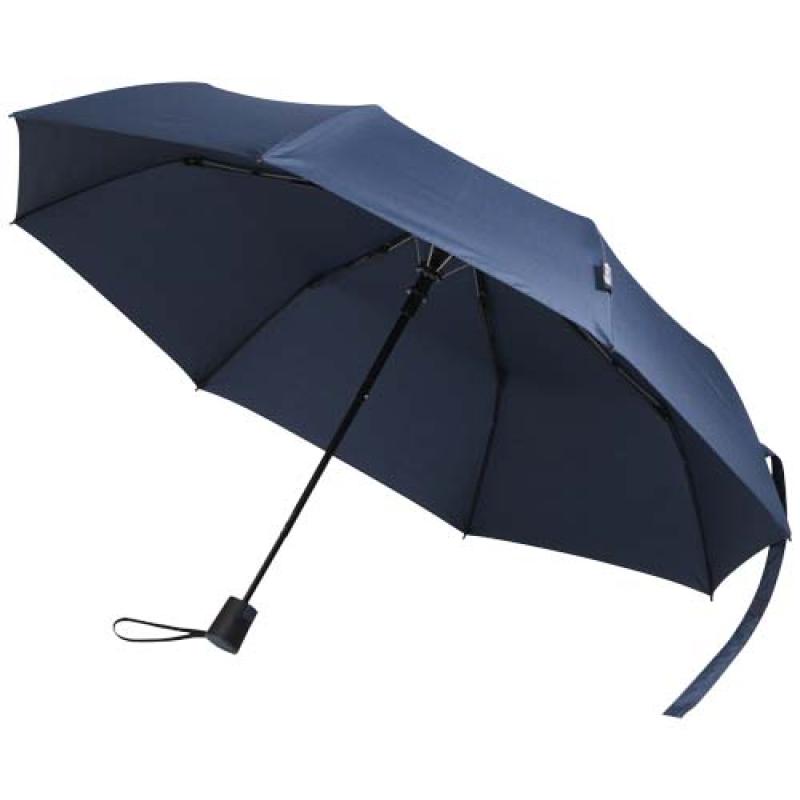 Paraguas Agnes de 53 cm, plegable y con apertura automática, fabricado en RPET