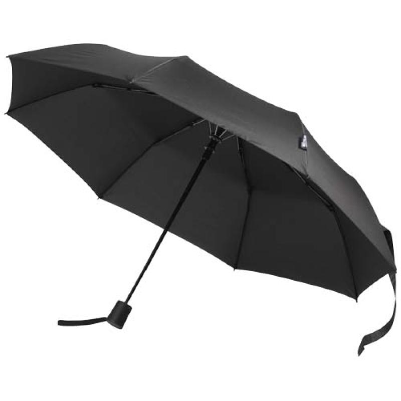 Paraguas Agnes de 53 cm, plegable y con apertura automática, fabricado en RPET