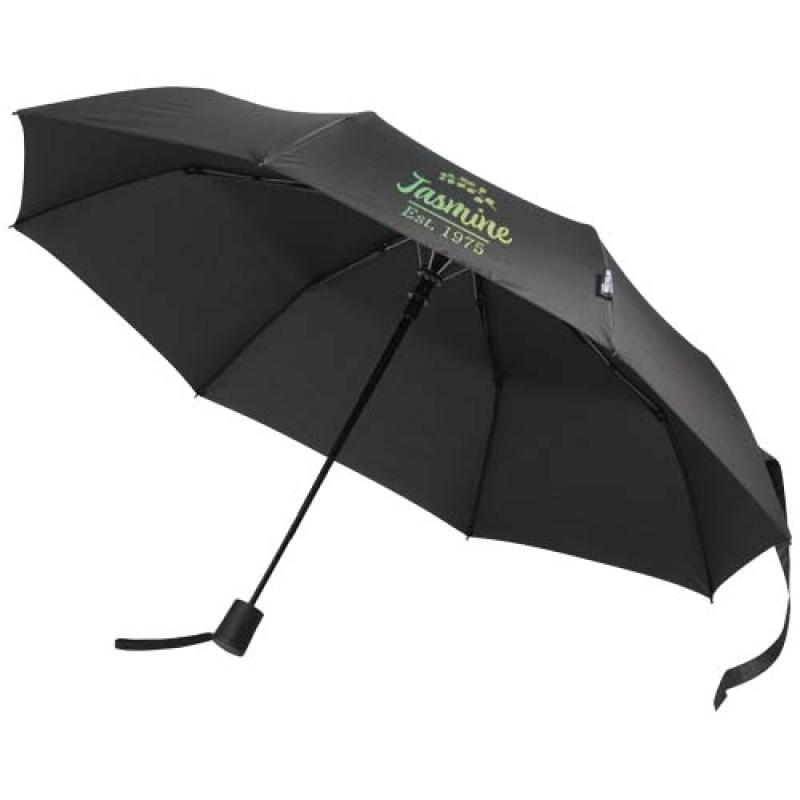 Paraguas Agnes de 53 cm, plegable y con apertura automática, fabricado en RPET