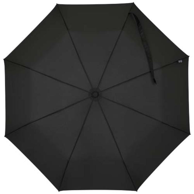 Paraguas Agnes de 53 cm, plegable y con apertura automática, fabricado en RPET