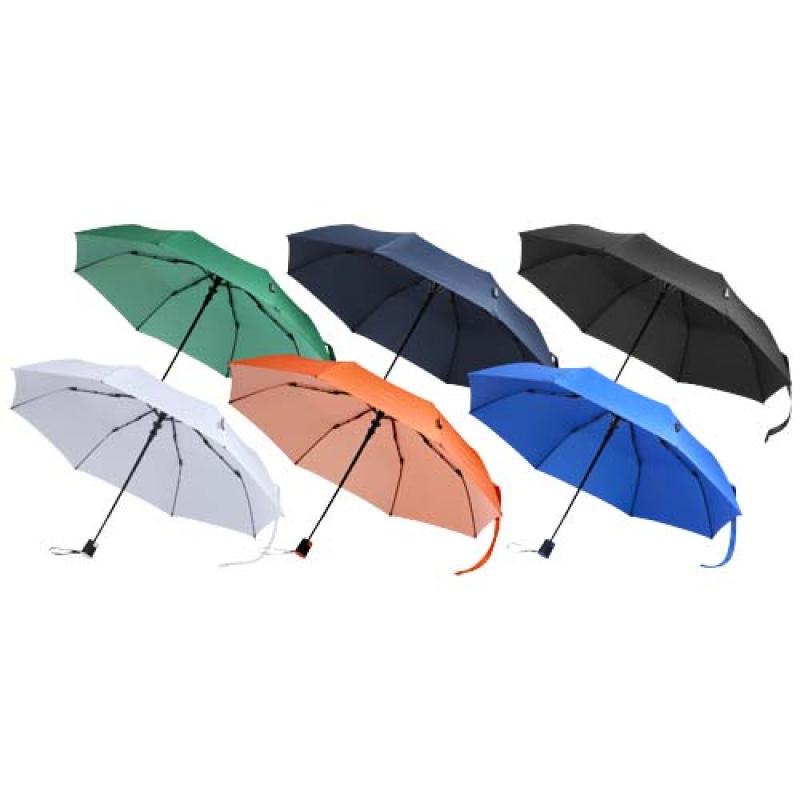 Paraguas Agnes de 53 cm, plegable y con apertura automática, fabricado en RPET