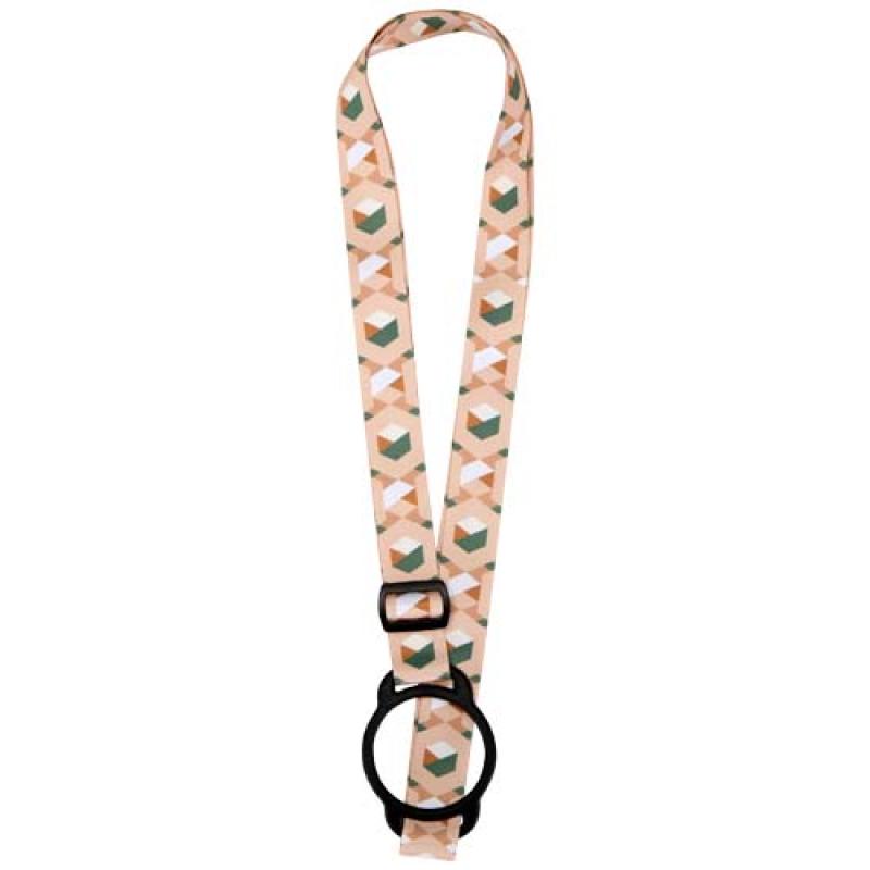 Cordón de sublimación Lior RPET con pulsera de silicona