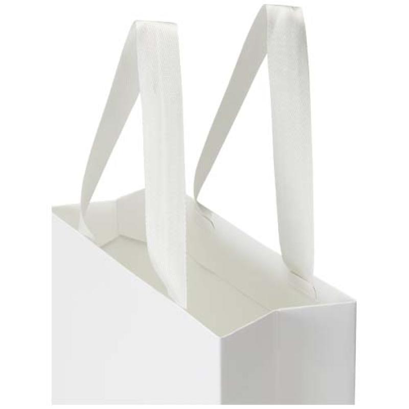 Bolsa de papel Smartfold de 230 g/m² con asas de cinta y laminado brillante - 24 x 10 x 32 cm