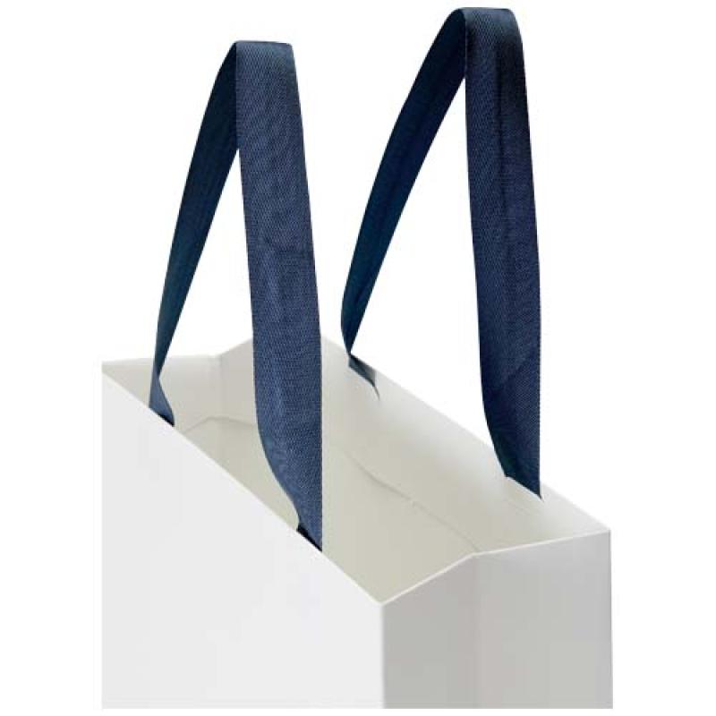 Bolsa de papel Smartfold de 230 g/m² con asas de cinta y laminado brillante - 24 x 10 x 32 cm