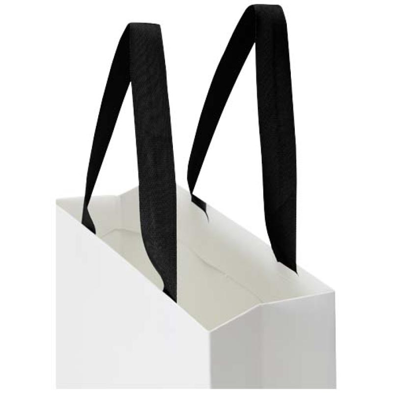 Bolsa de papel Smartfold de 230 g/m² con asas de cinta y laminado brillante - 24 x 10 x 32 cm