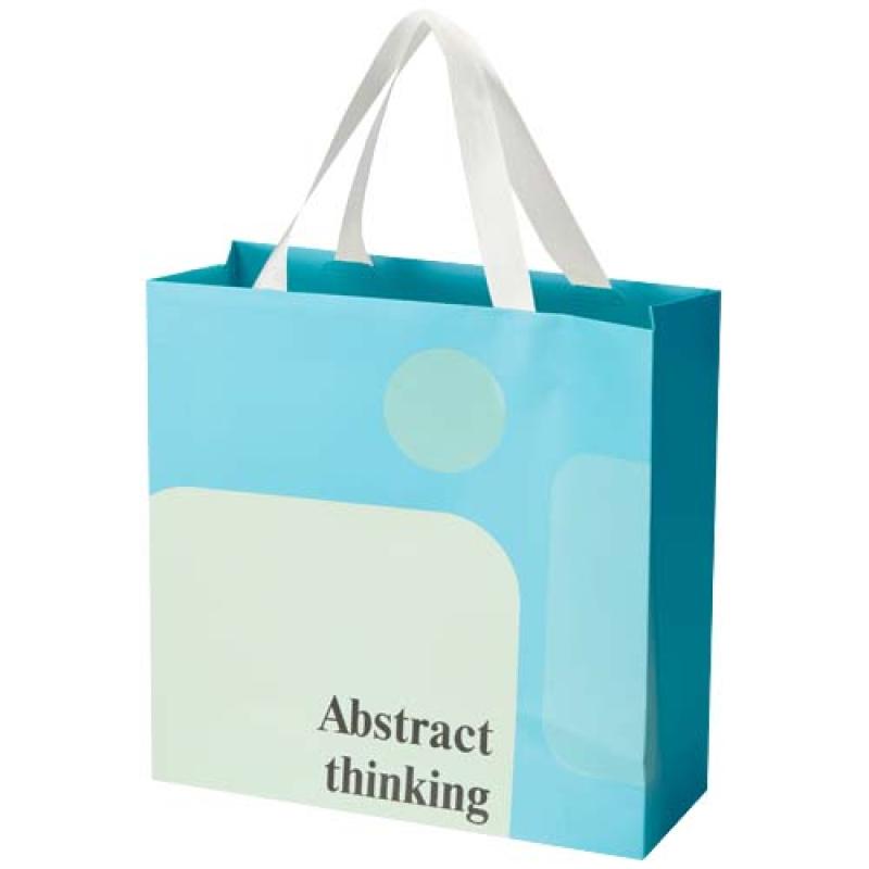 Bolsa de papel Smartfold de 230 g/m² con asas de cinta y laminado brillante - 31 x 12 x 31 cm