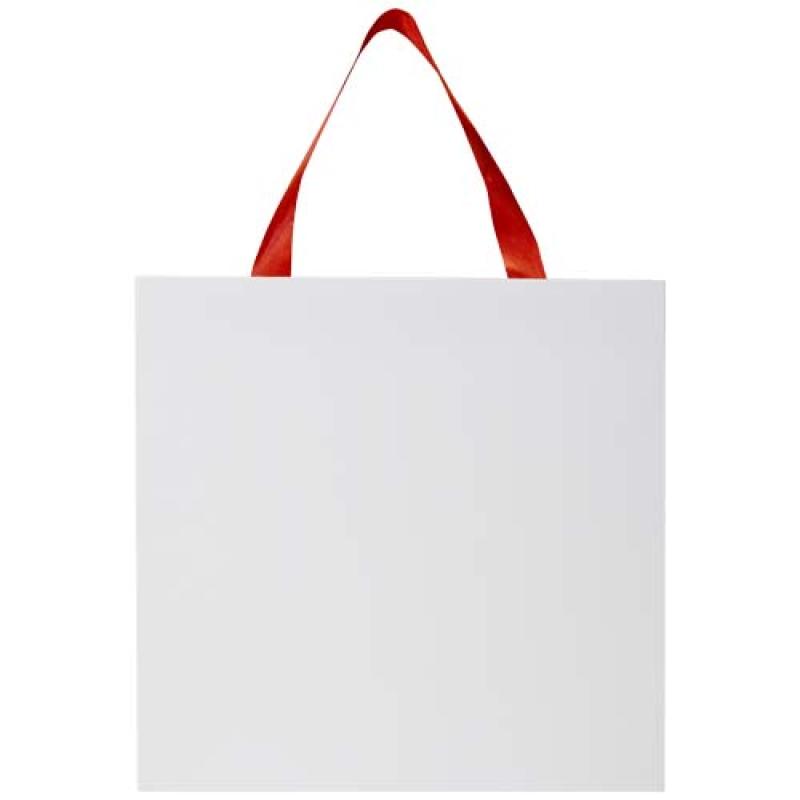 Bolsa de papel Smartfold de 230 g/m² con asas de cinta y laminado brillante - 31 x 12 x 31 cm