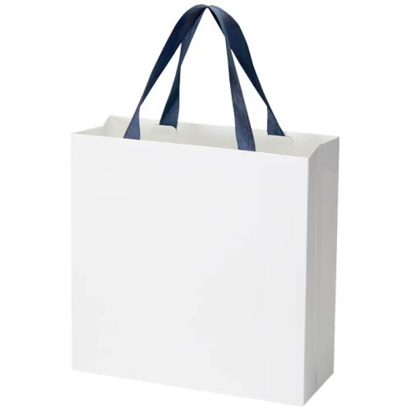 Bolsa de papel Smartfold de 230 g/m² con asas de cinta y laminado brillante - 31 x 12 x 31 cm