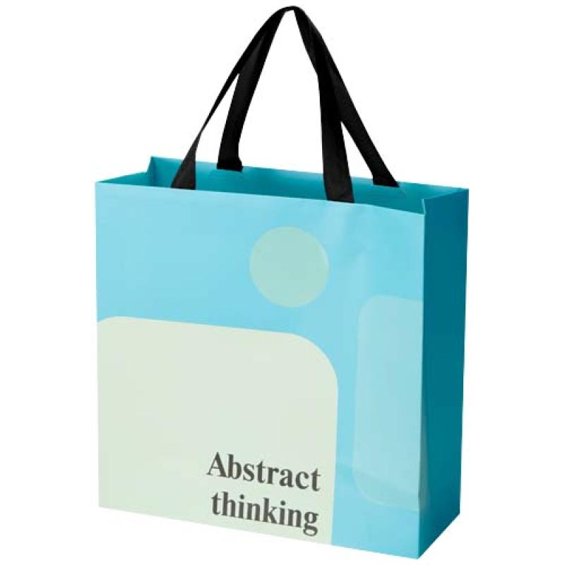 Bolsa de papel Smartfold de 230 g/m² con asas de cinta y laminado brillante - 31 x 12 x 31 cm