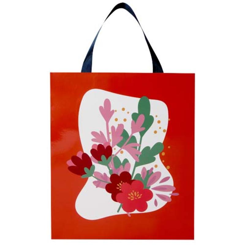 Bolsa de papel Smartfold de 230 g/m² con asas de cinta y laminado brillante - 31 x 12 x 39 cm