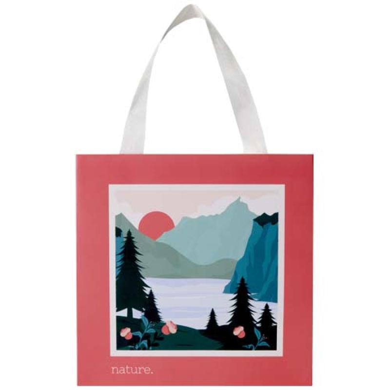 Bolsa de papel Smartfold de 230 g/m² con asas de cinta y laminado mate - 24 x 10 x 24 cm