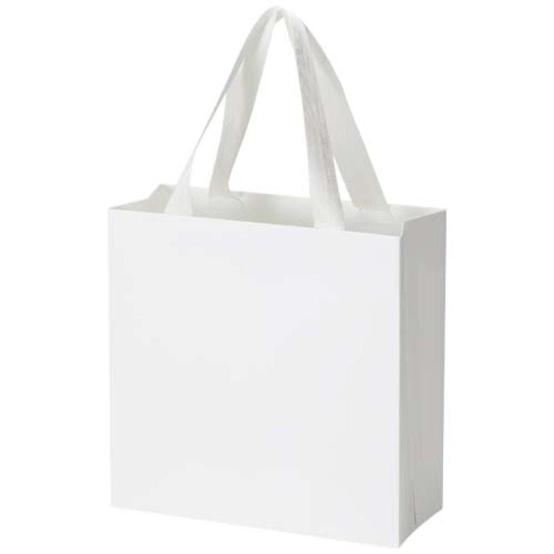 Bolsa de papel Smartfold de 230 g/m² con asas de cinta y laminado mate - 24 x 10 x 24 cm