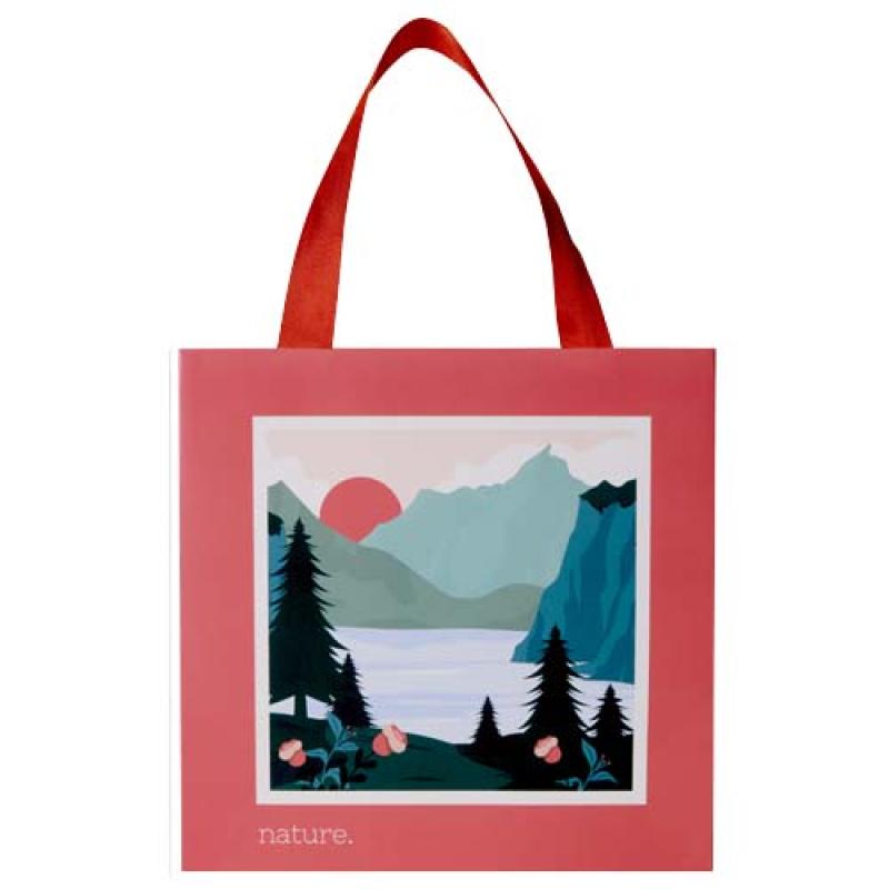 Bolsa de papel Smartfold de 230 g/m² con asas de cinta y laminado mate - 24 x 10 x 24 cm