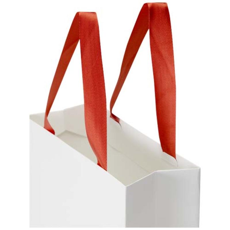 Bolsa de papel Smartfold de 230 g/m² con asas de cinta y laminado mate - 24 x 10 x 24 cm