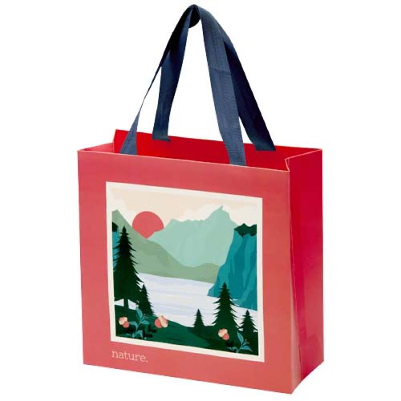 Bolsa de papel Smartfold de 230 g/m² con asas de cinta y laminado mate - 24 x 10 x 24 cm