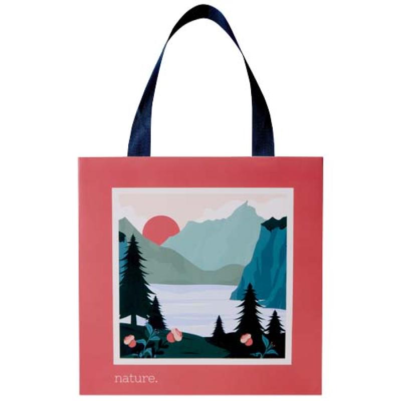 Bolsa de papel Smartfold de 230 g/m² con asas de cinta y laminado mate - 24 x 10 x 24 cm