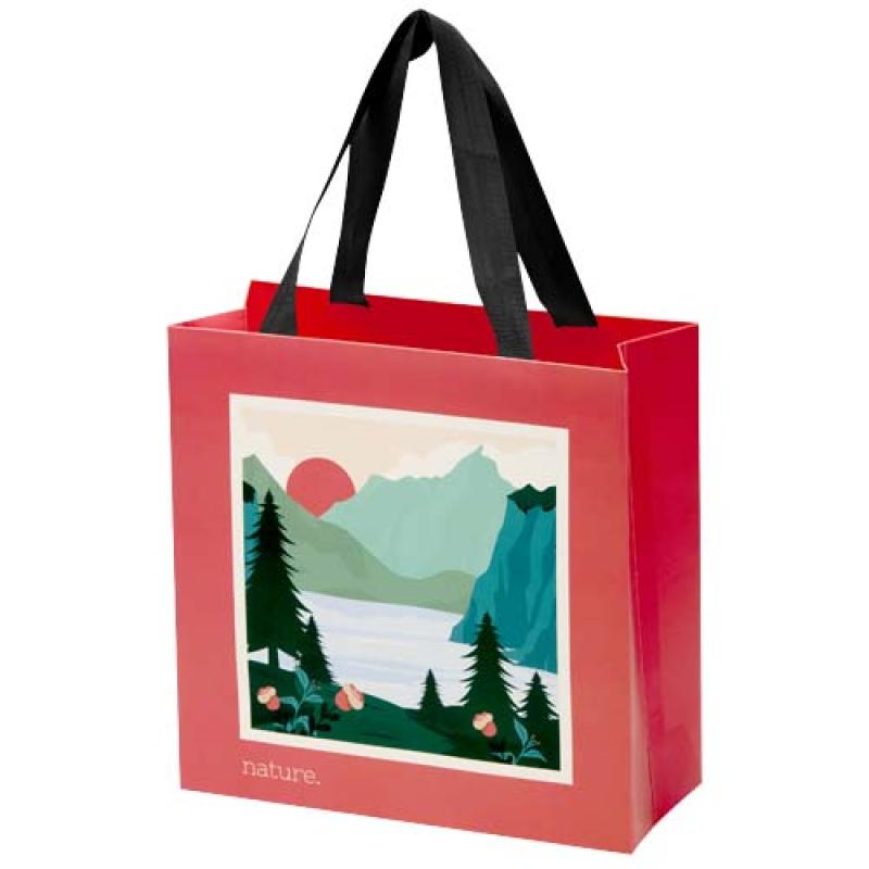 Bolsa de papel Smartfold de 230 g/m² con asas de cinta y laminado mate - 24 x 10 x 24 cm