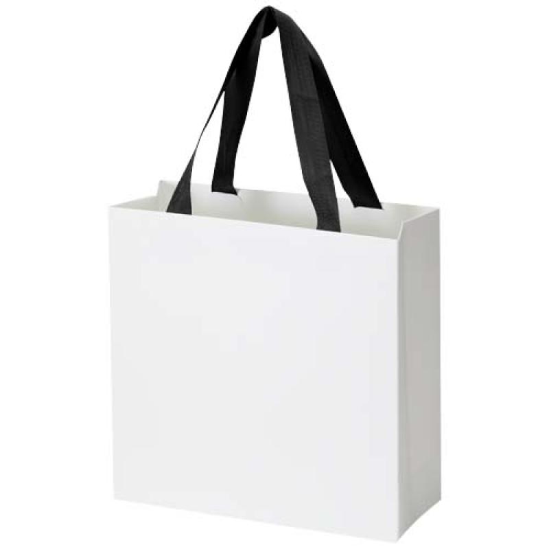 Bolsa de papel Smartfold de 230 g/m² con asas de cinta y laminado mate - 24 x 10 x 24 cm