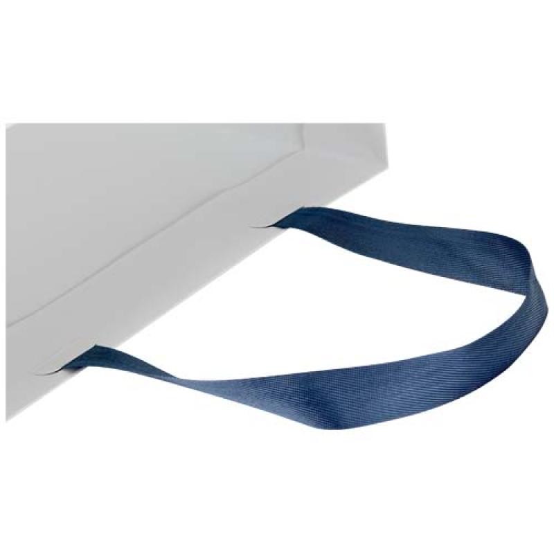 Bolsa de papel Smartfold de 230 g/m² con asas de cinta y laminado mate - 24 x 10 x 32 cm