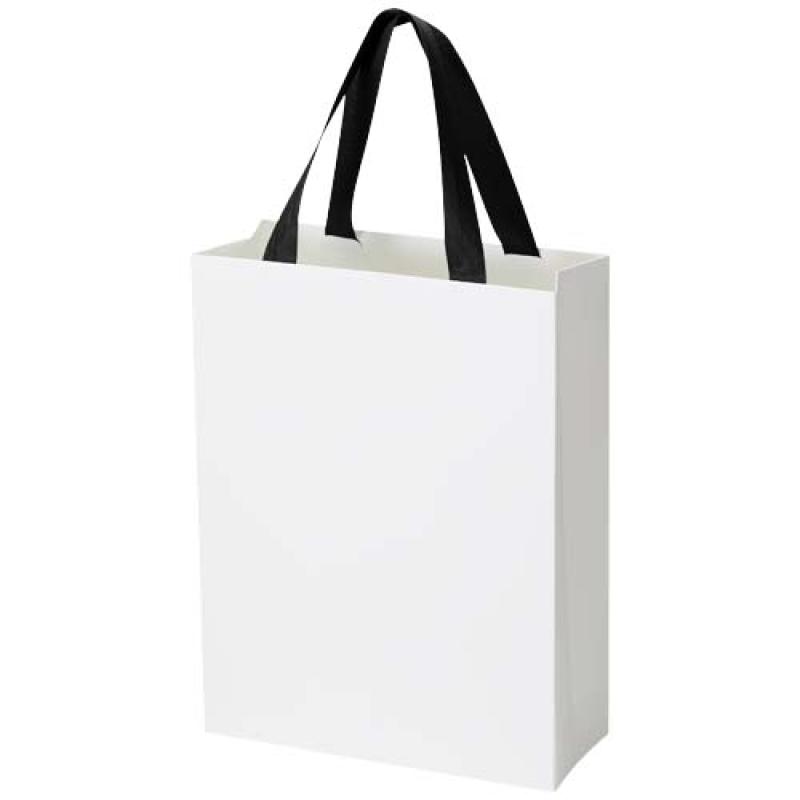 Bolsa de papel Smartfold de 230 g/m² con asas de cinta y laminado mate - 24 x 10 x 32 cm