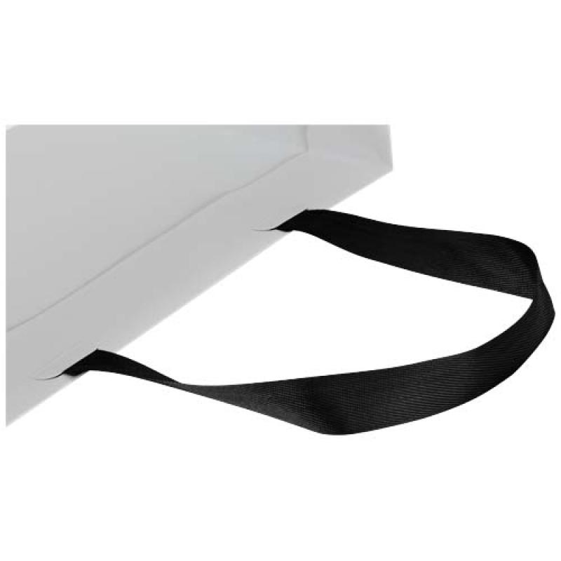 Bolsa de papel Smartfold de 230 g/m² con asas de cinta y laminado mate - 24 x 10 x 32 cm