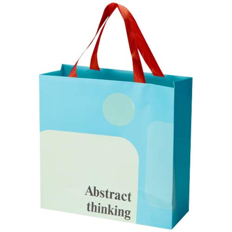 Bolsa de papel Smartfold de 230 g/m² con asas de cinta y laminado mate - 31 x 12 x 31 cm