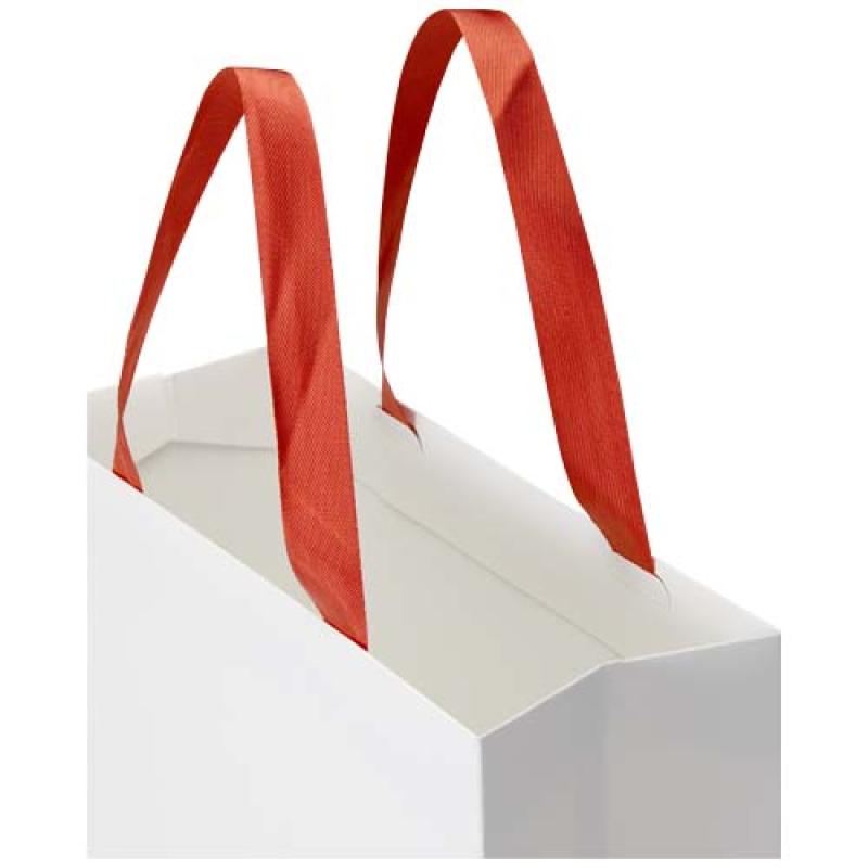 Bolsa de papel Smartfold de 230 g/m² con asas de cinta y laminado mate - 31 x 12 x 31 cm