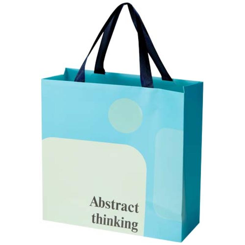 Bolsa de papel Smartfold de 230 g/m² con asas de cinta y laminado mate - 31 x 12 x 31 cm