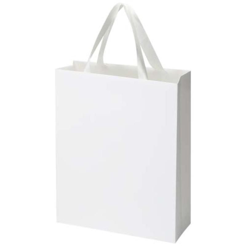 Bolsa de papel Smartfold de 230 g/m² con asas de cinta y laminado mate - 31 x 12 x 39 cm