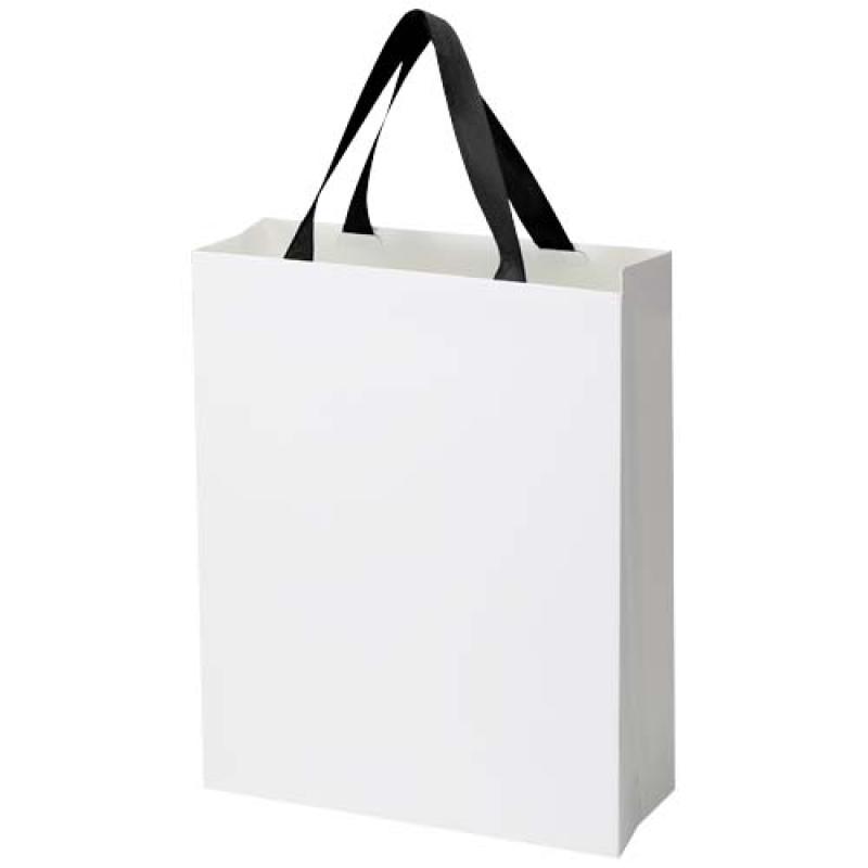 Bolsa de papel Smartfold de 230 g/m² con asas de cinta y laminado mate - 31 x 12 x 39 cm