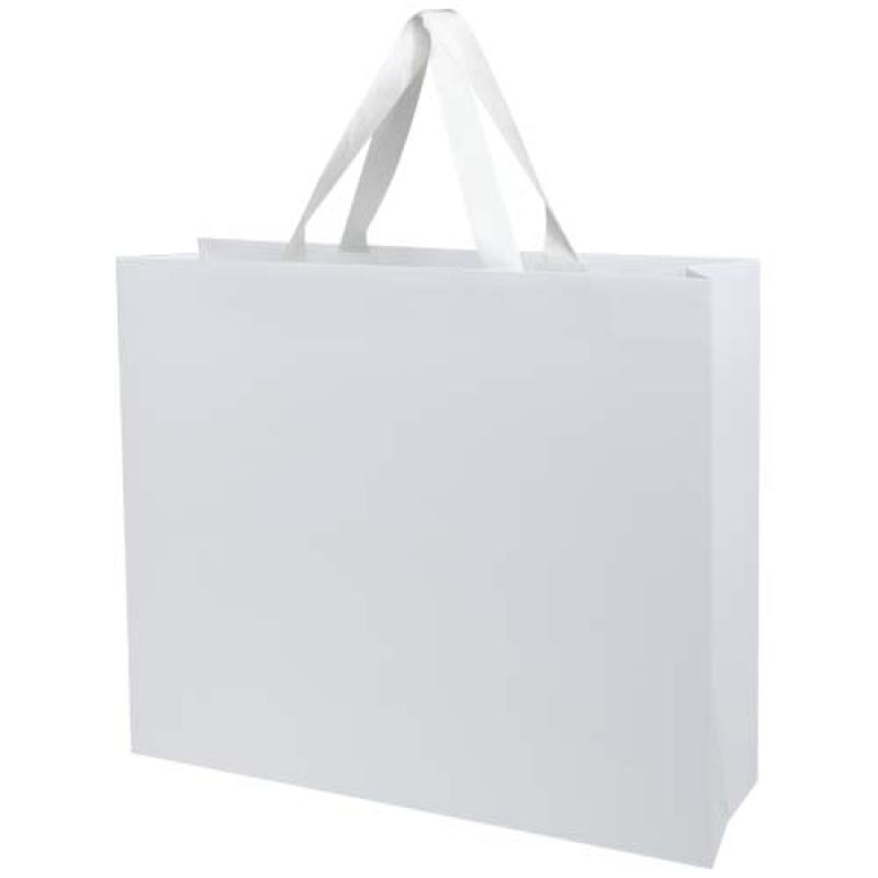 Bolsa de papel Smartfold de 230 g/m² con asas de cinta y laminado mate - 42 x 12 x 35 cm